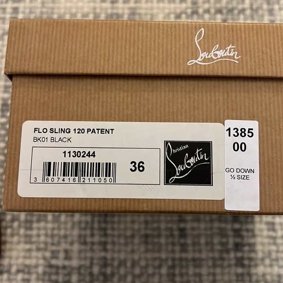 Christian Louboutin Flo Sling 120 Patent Leather Pumps in Black - Picture 8 of 10